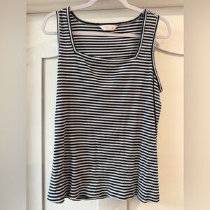 Striped Navy and White Tank Top